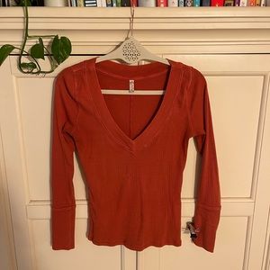 Free People Burnt Orange Long Sleeve